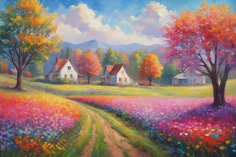 田野山野奔跑夕阳永不停歇插画