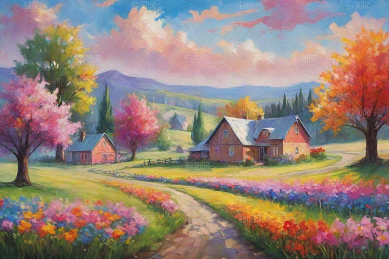 田野山野奔跑夕阳永不停歇插画