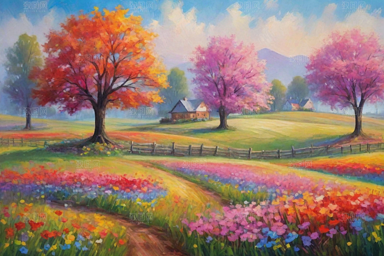田野山野奔跑夕阳永不停歇插画