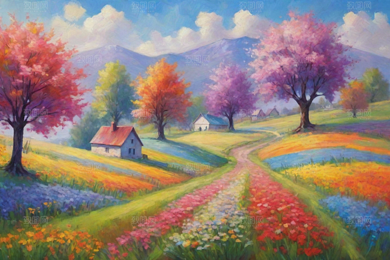 田野山野奔跑夕阳永不停歇插画