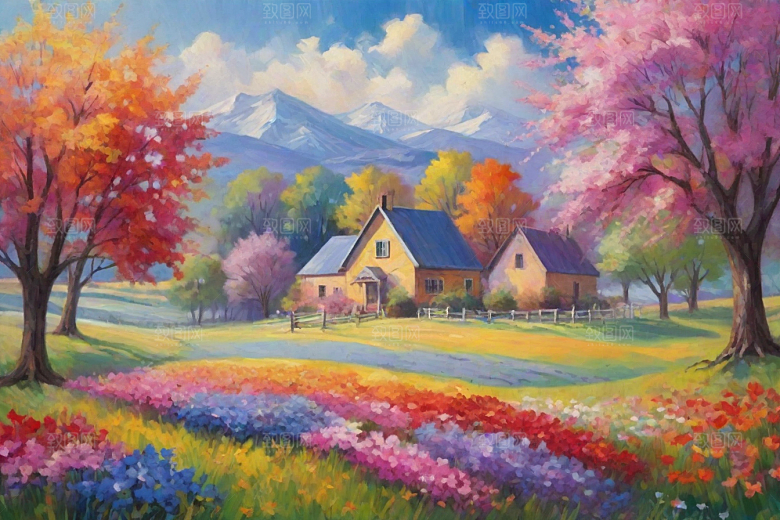 田野山野奔跑夕阳永不停歇插画