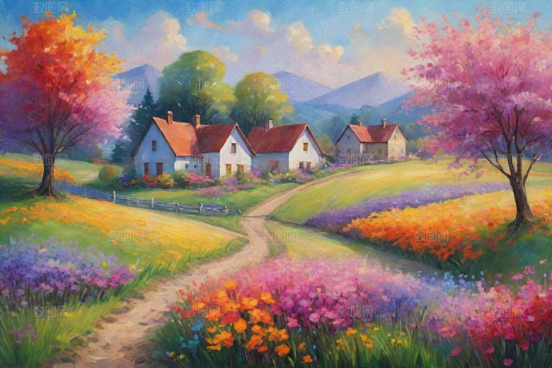 田野山野奔跑夕阳的拥抱插画