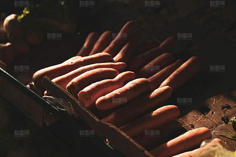 黄色胡萝卜特写素材