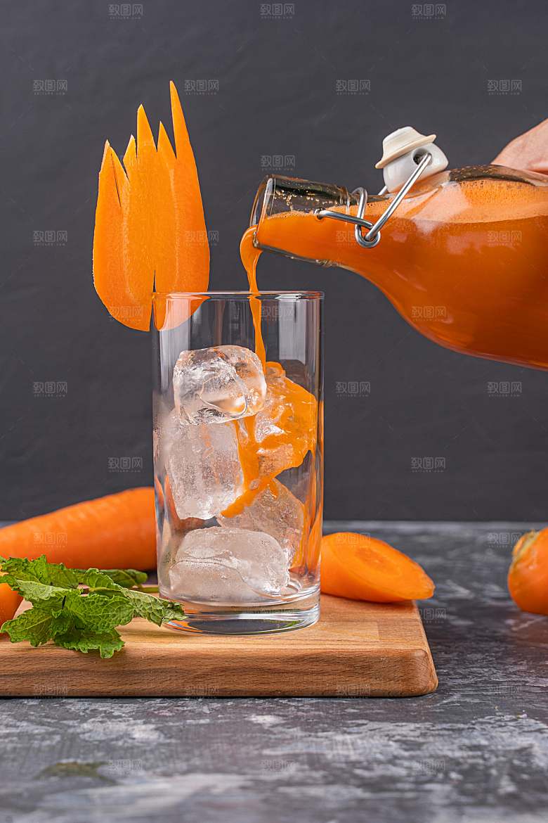 萝卜汁摄影特写素材