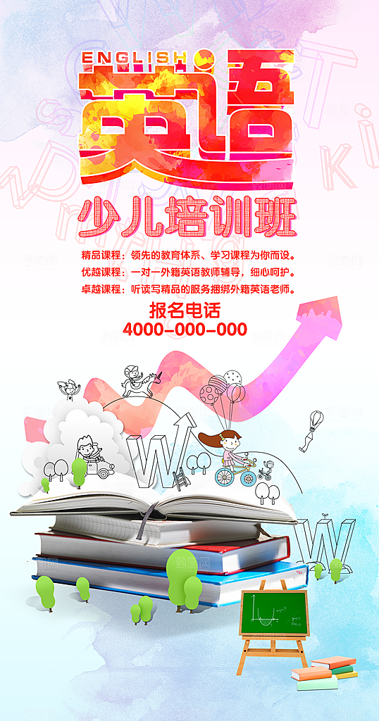 少儿英语培训班海报
