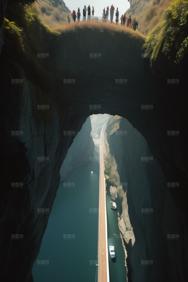 飞跃深渊悬崖飞桥的刺激瞬间