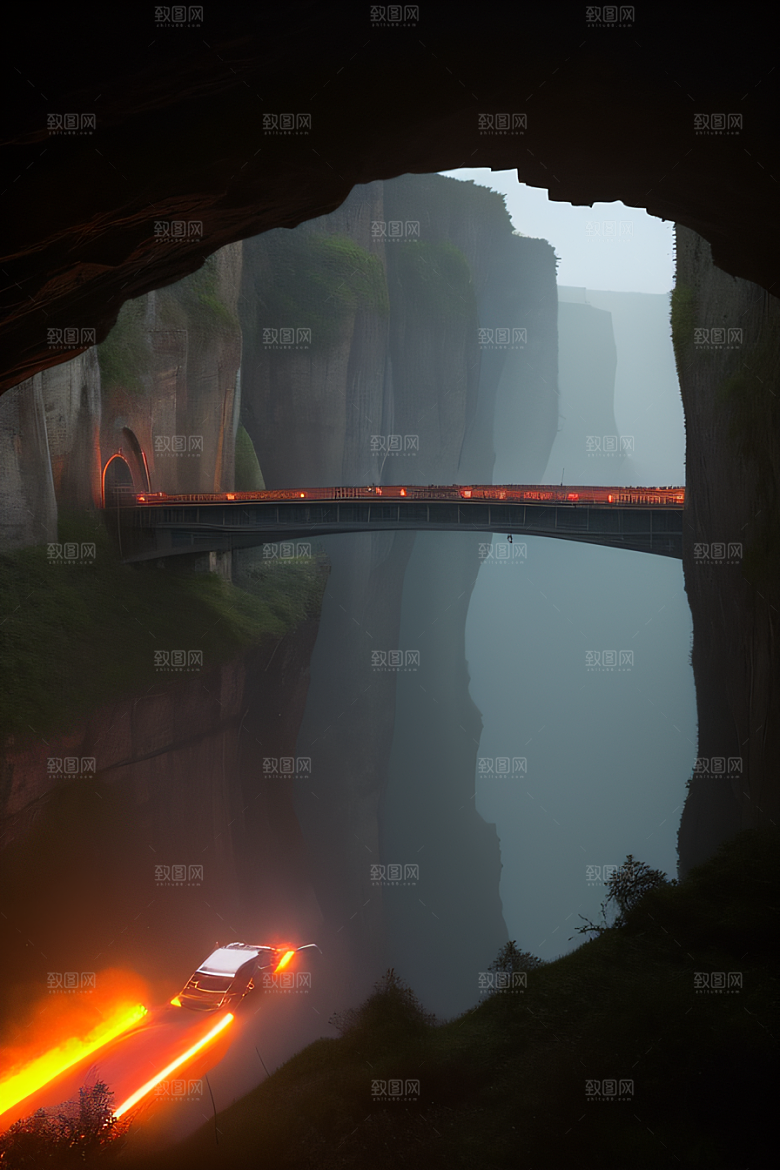 飞跃深渊悬崖飞桥的刺激瞬间