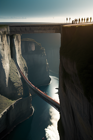 挑战重力惊险刺激的悬崖桥