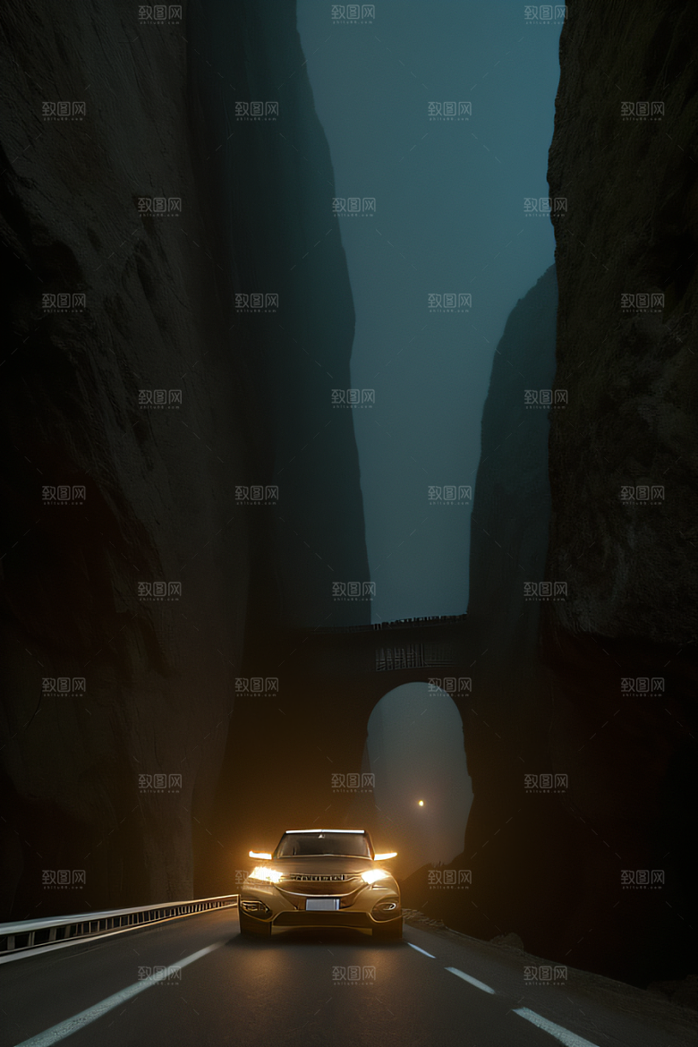 空中飞桥跨越深渊的壮丽景象