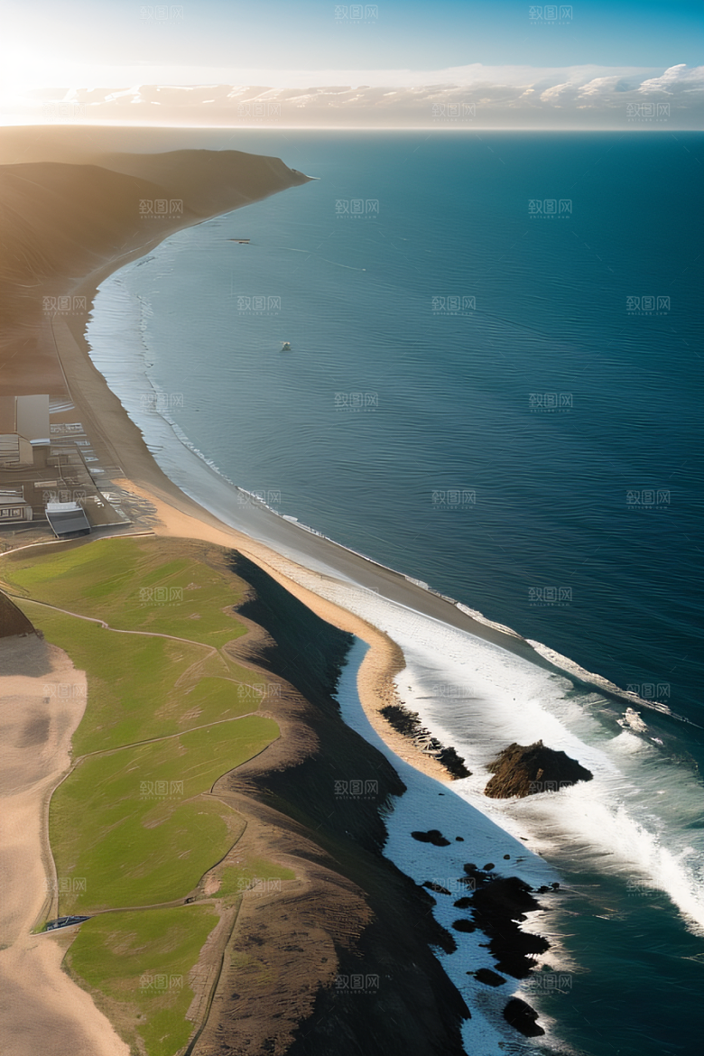 海岸之风可持续能源的美丽景象
