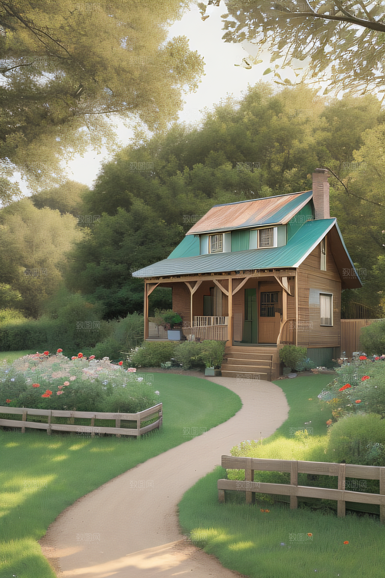 温暖的小屋乡村的温馨