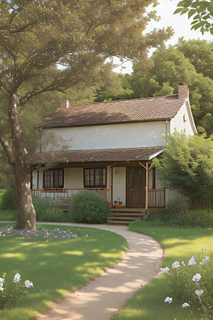 温暖的小屋乡村的温馨