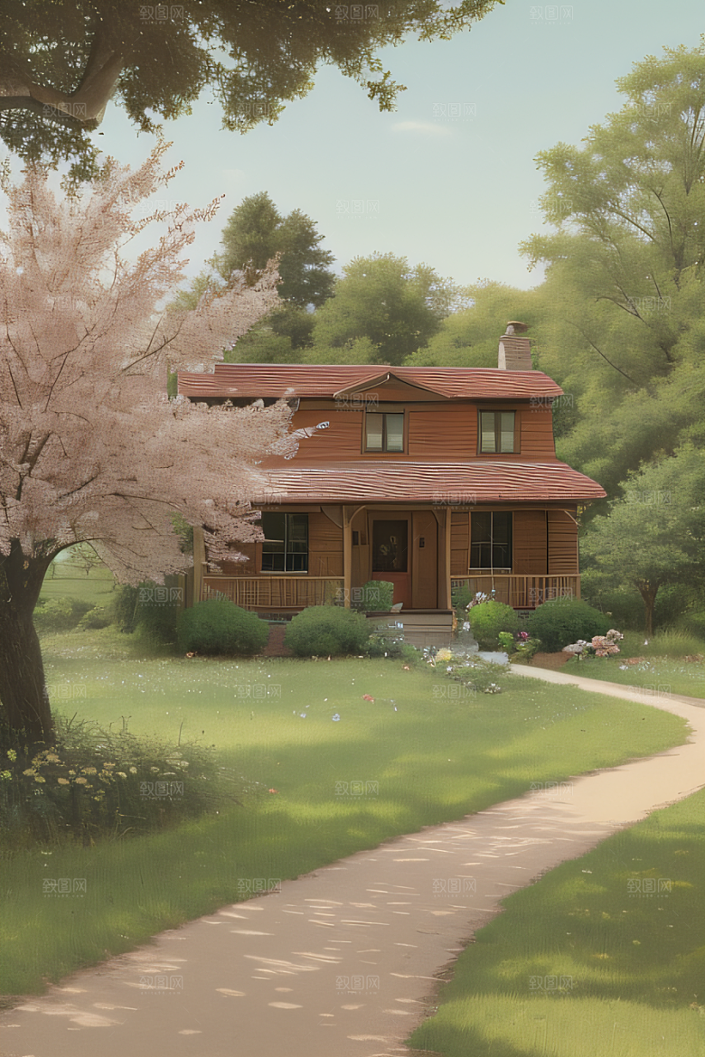 温暖的小屋乡村的温馨