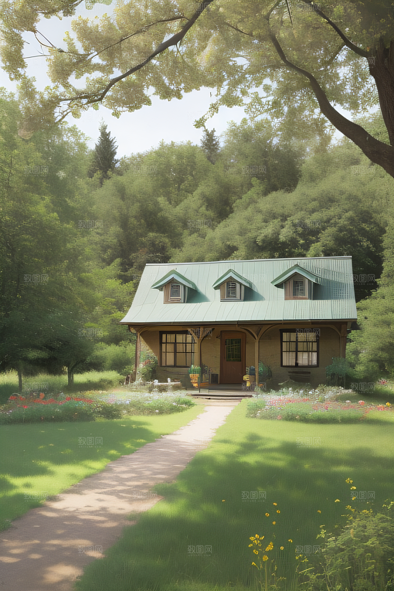 乡村小屋自然的温暖
