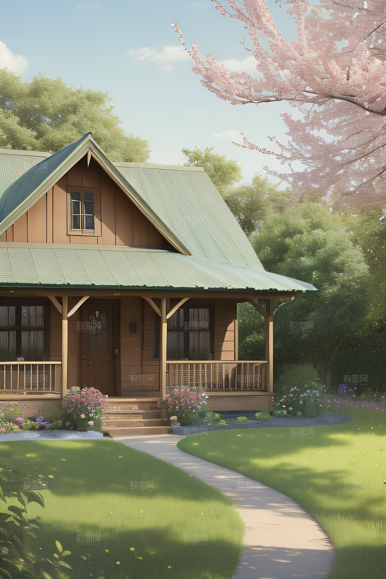 乡村小屋自然的温暖