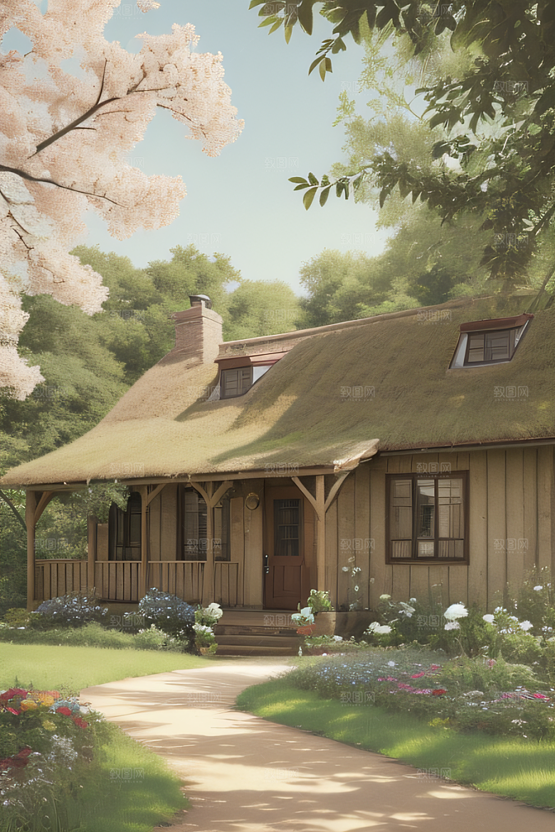 乡村小屋自然的温暖