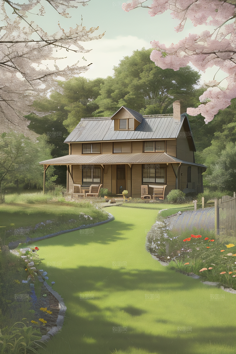 乡村小屋自然的温暖