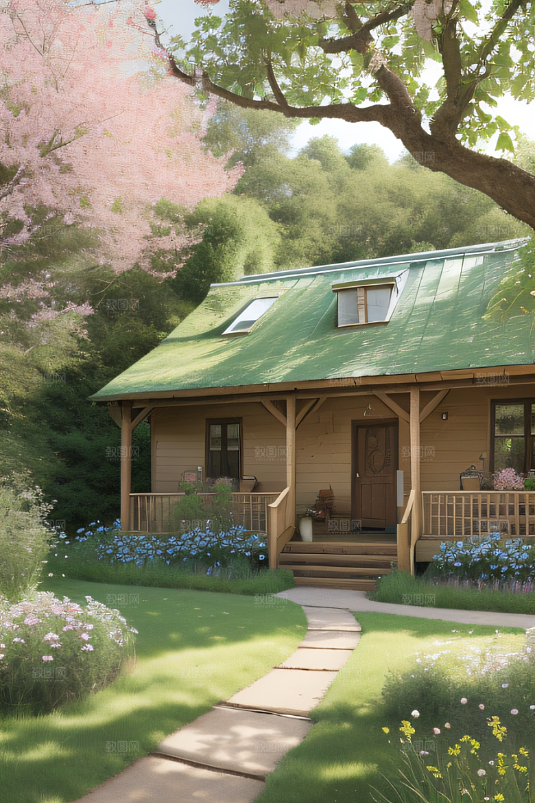 乡村小屋自然的温暖