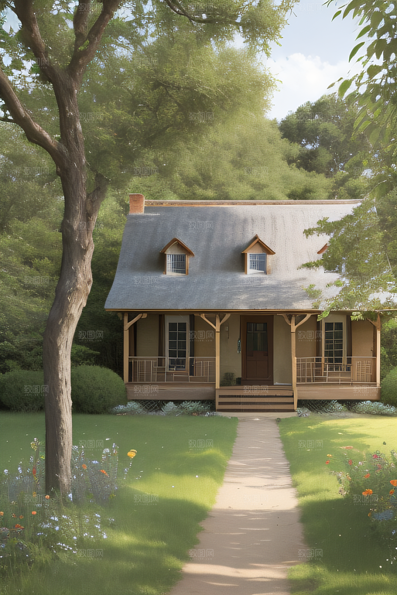 乡村小屋自然的温暖