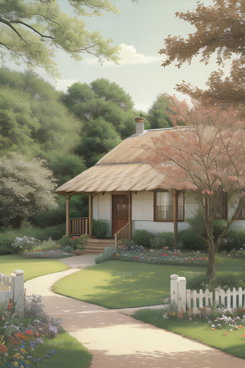 温暖的小屋乡村的温馨