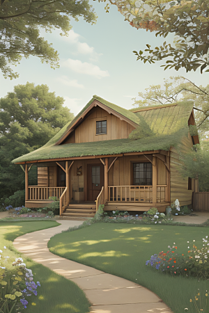 温暖的小屋乡村的温馨