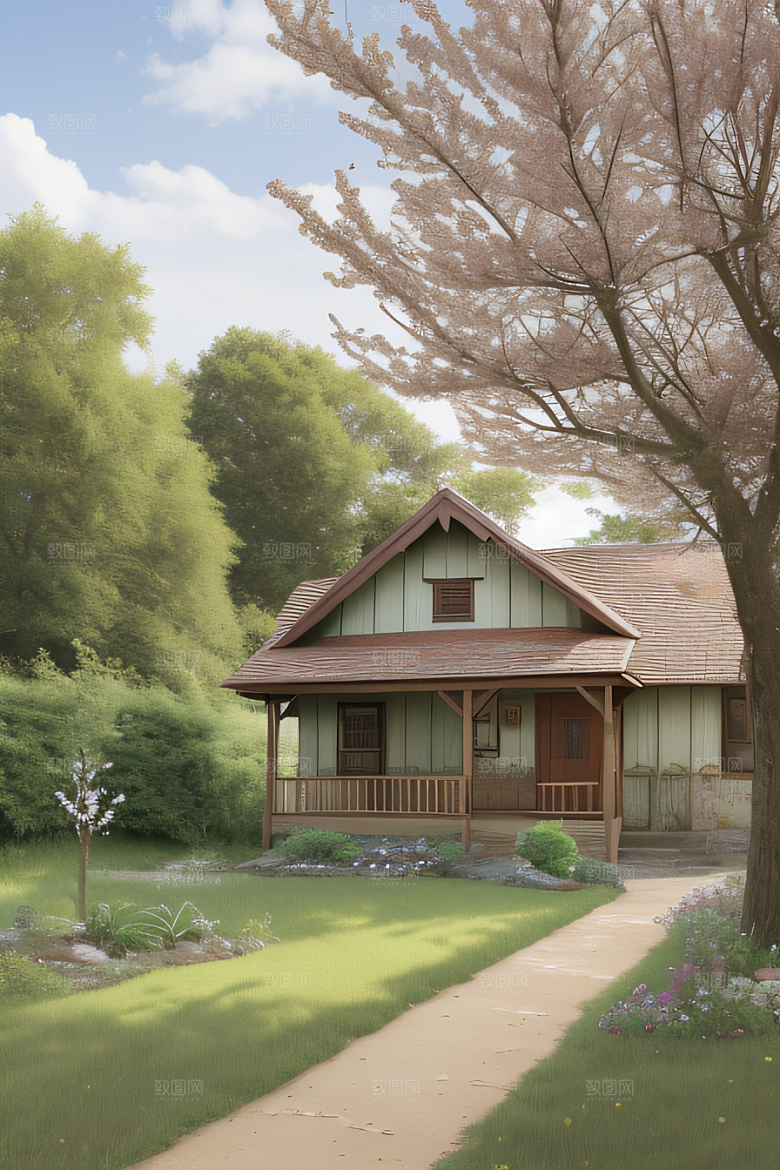 温暖的小屋乡村的温馨