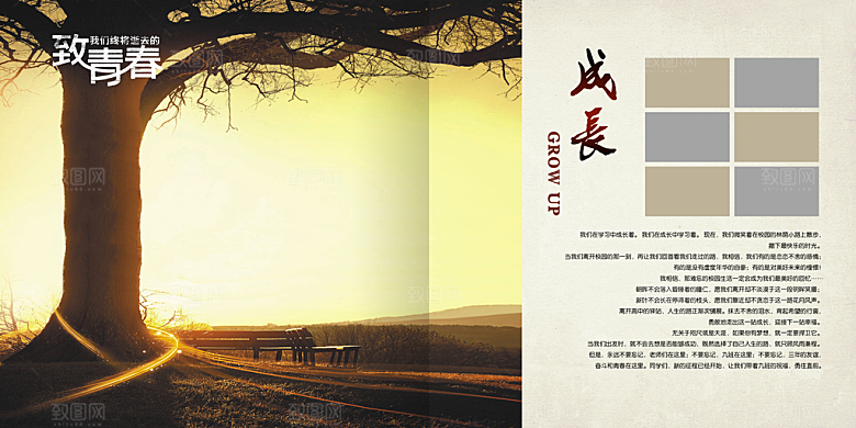 青春纪念册致青春海报