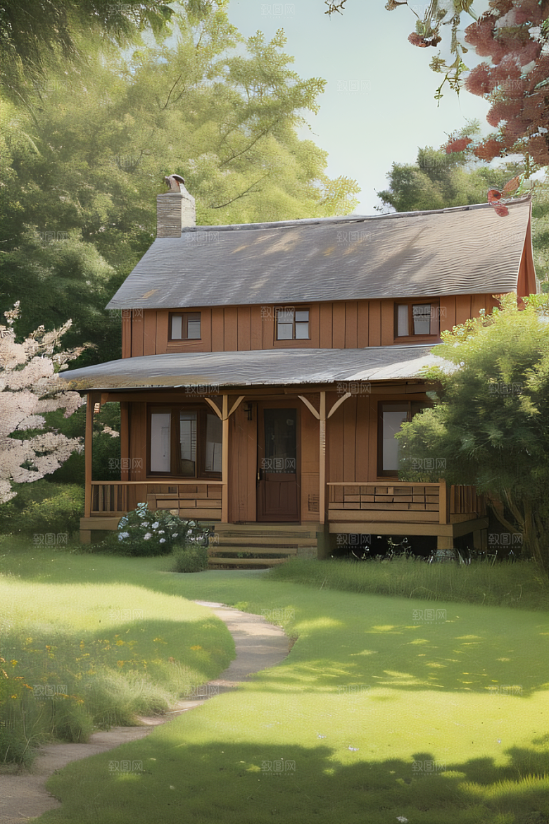 乡村小屋自然的温暖