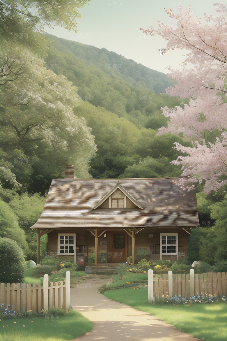 乡村小屋自然的温暖