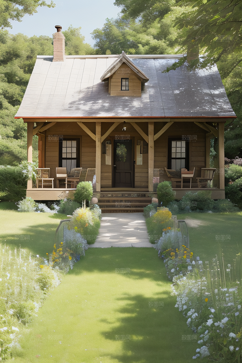 乡村小屋自然的温暖