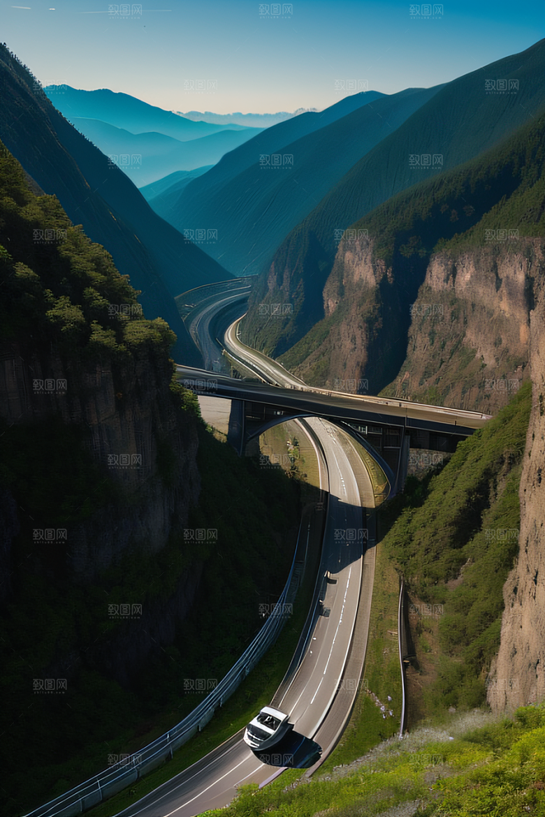 高速公路之旅山峦相伴