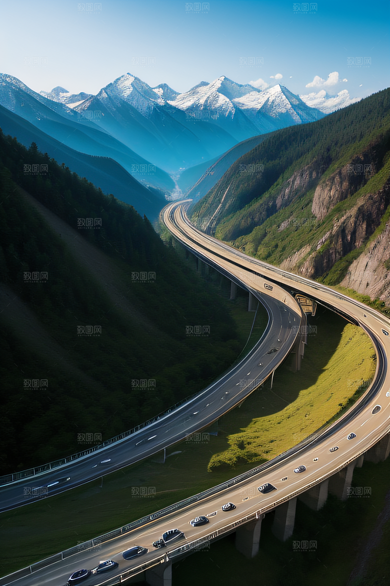 高速公路之旅山峦相伴