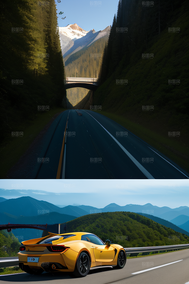 高速公路之旅山峦相伴
