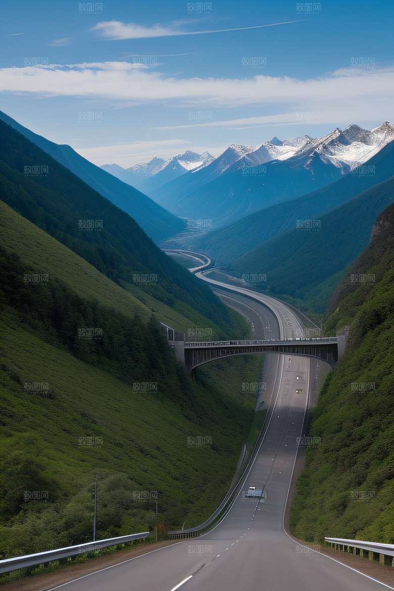 高速公路之旅山峦相伴