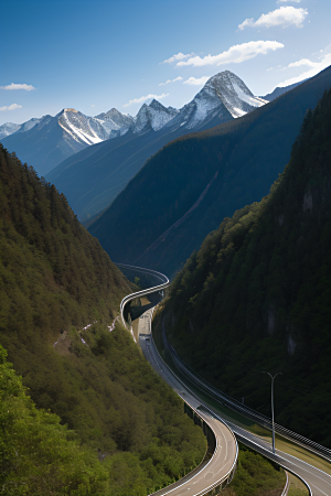 兴奋追逐山脉风光