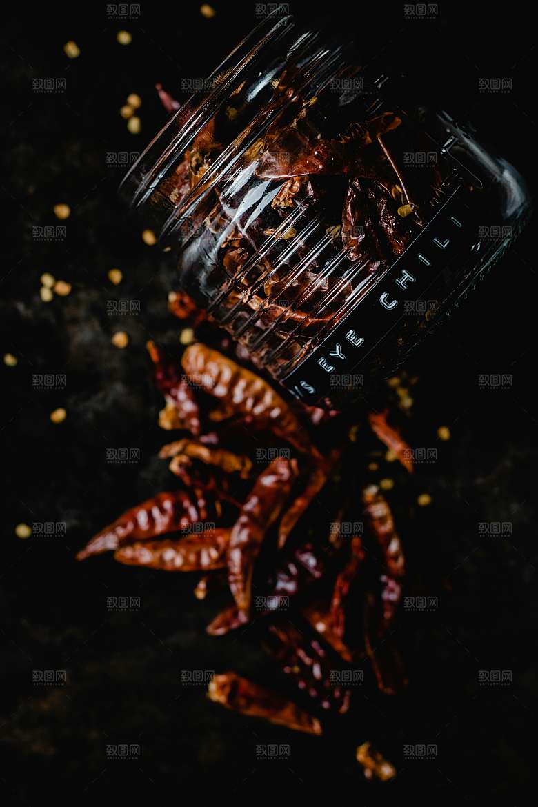 红色辣椒面摄影素材