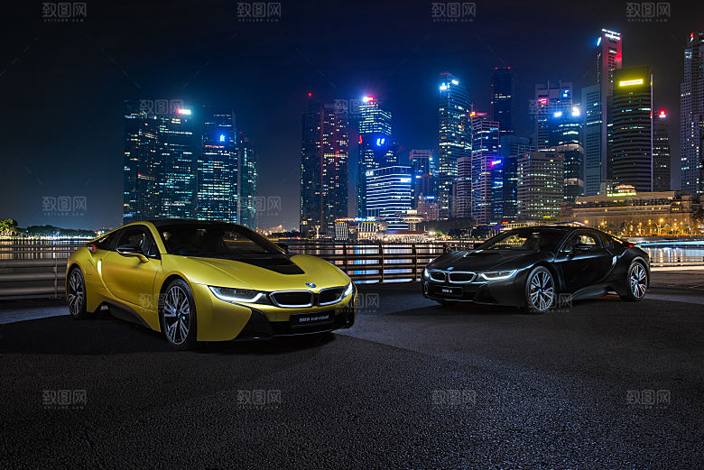 跑车敞篷豪车景色高清图片