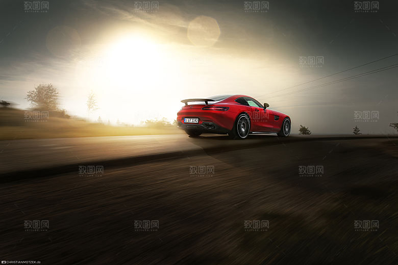 跑车敞篷豪车景色高清图片