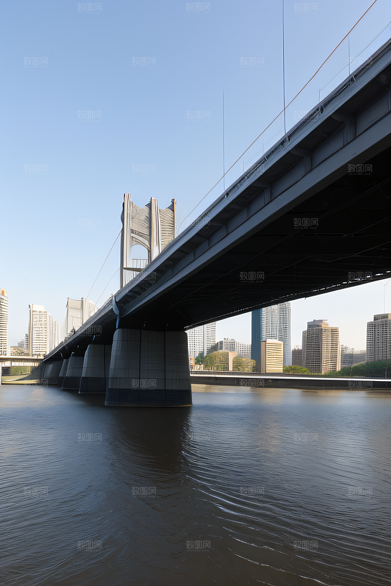 现代化桥梁串联城市车流繁忙