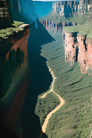 动感线条勾勒抽象峡谷景色