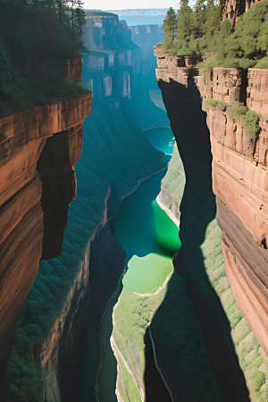抽象艺术描绘峡谷之美色彩丰富
