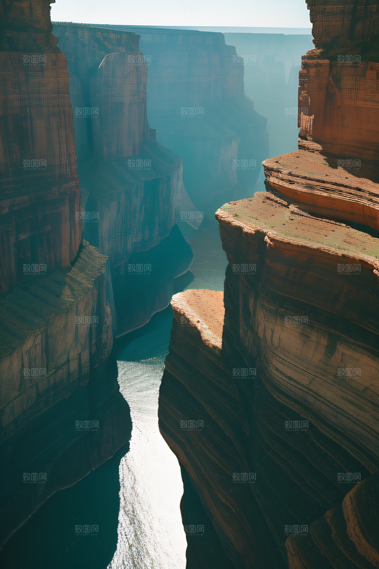 飞行中的惊险刺激俯瞰广阔峡谷全景