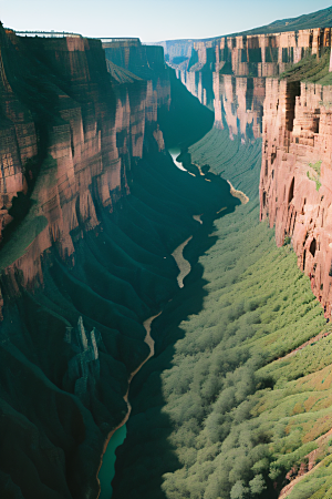 动感线条抽象描绘峡谷景色