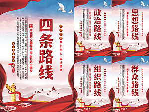 四条路线党建海报