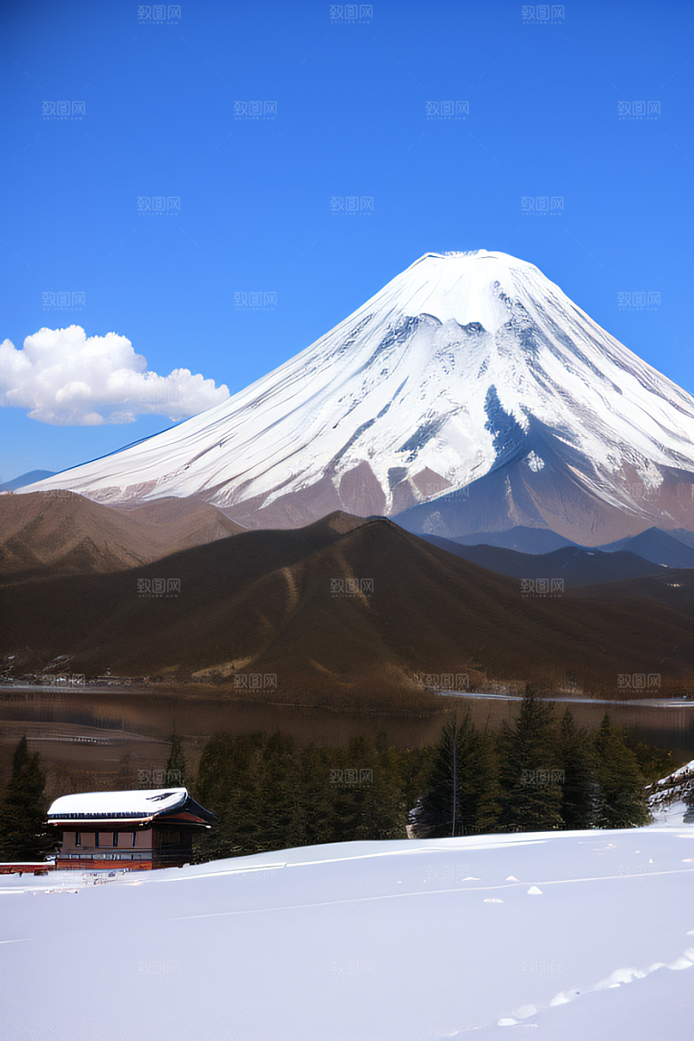 雪山两座神奇山峰的壮丽之旅