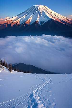 雪山两座神奇山峰的壮丽之旅