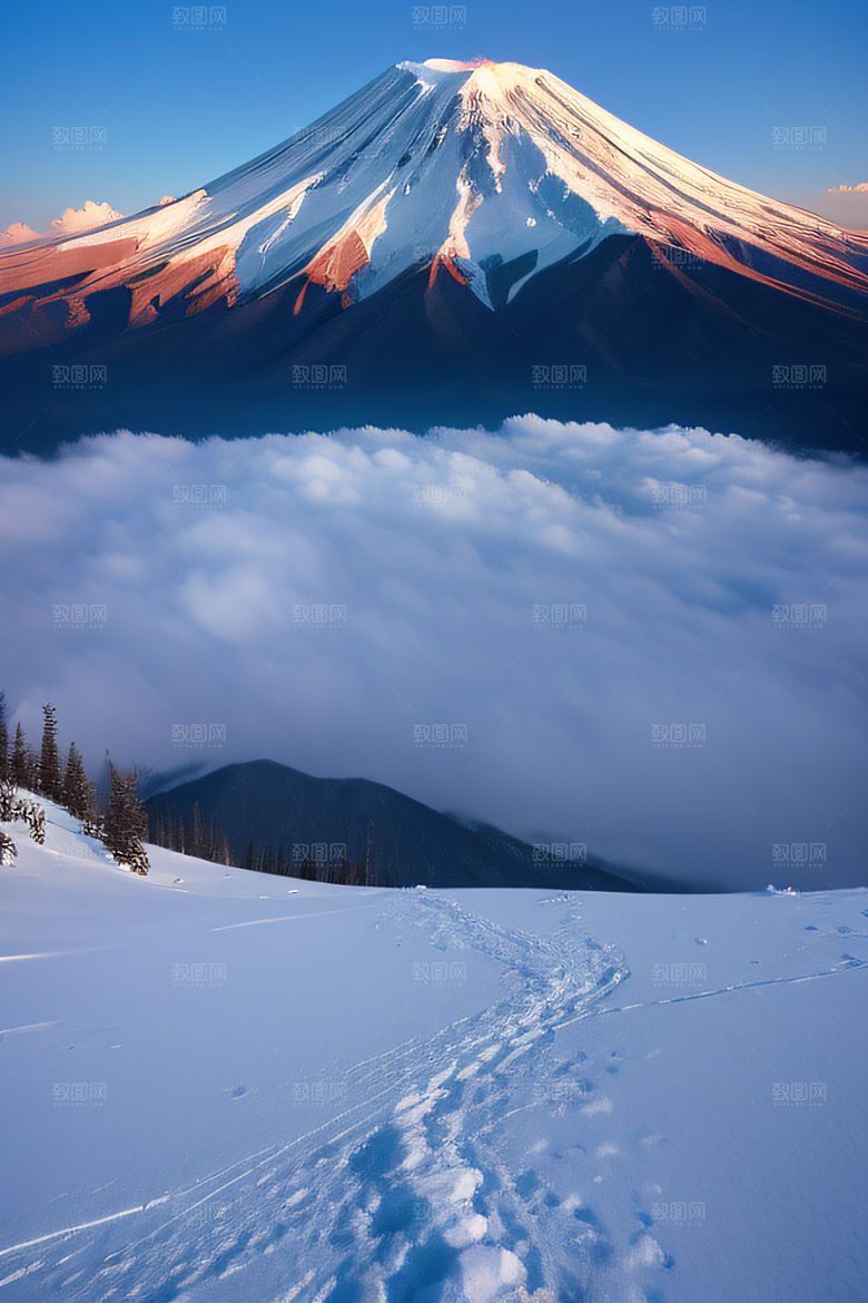 雪山两座神奇山峰的壮丽之旅