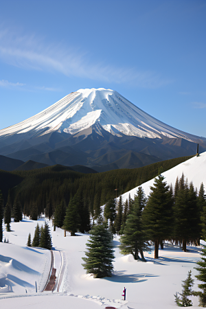 富士山与玉龙雪山两座神奇山峰的壮丽之旅