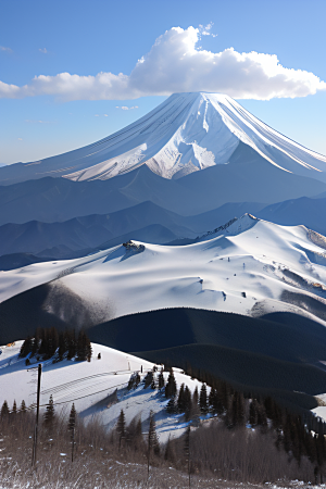 富士山与玉龙雪山两座神奇山峰的壮丽之旅