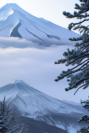 富士山与玉龙雪山两座壮丽山峰的迷人之旅
